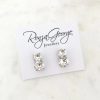 Ronza George Bare - Swarovski Bridal Stud Earrings Silver