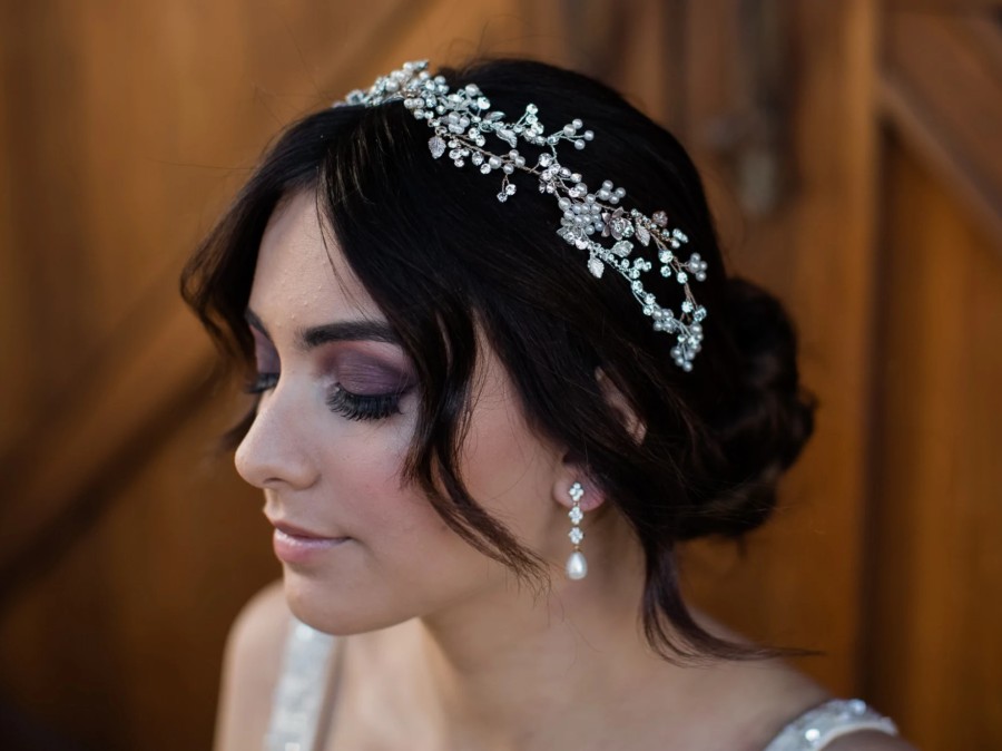 Windsor Bridal Carmella - Twin Row Mixed Bridal Hair Vine Silver