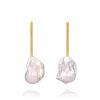 Lola Knight Lola Knight - Edie - Modern Bridal Pearl Drop Earrings - 18Ct Gold Earrings