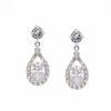 The White Collection Nova - Petite Crystal Bridal Drop Earrings Rose Gold