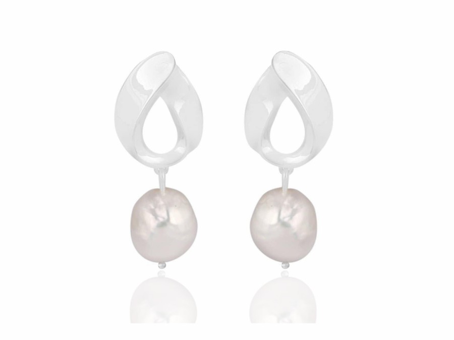 Lola Knight Lola Knight - Willow - Pearl Drop Wedding Earrings - Silver Silver