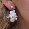 Windsor Bridal Giselle - Cluster Pearl Flower Bridal Drop Earrings Gold