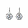 The White Collection Lucy - Round Crystal Simple Bridal Drop Earrings Silver