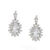 The White Collection Renee - Intricate Crystal Bridal Drop Earrings Silver