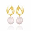 Lola Knight Lola Knight - Willow - Pearl Drop Wedding Earrings - 18Ct Gold Gold