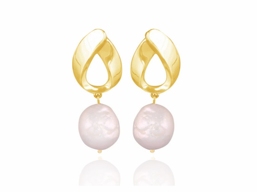 Lola Knight Lola Knight - Willow - Pearl Drop Wedding Earrings - 18Ct Gold Gold