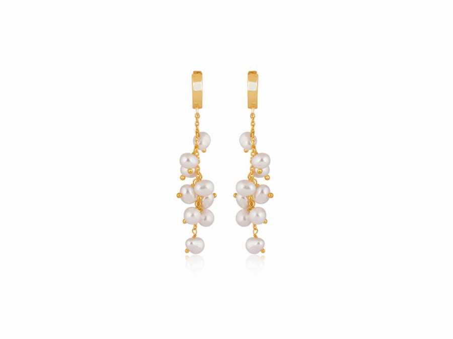 Lola Knight Lola Knight - Maree - Mini Pearl Hoop Earrings - 18Ct Gold Gold