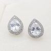 The White Collection Juliette - Classic Teardrop Crystal Bridal Stud Earrings Silver