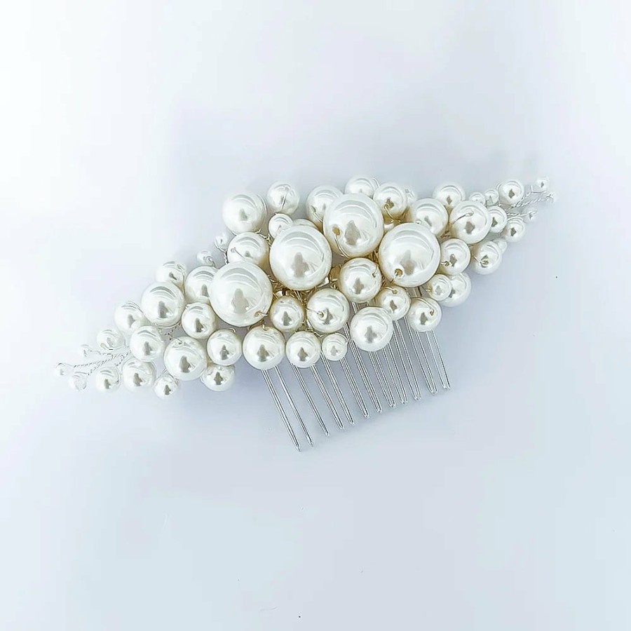 A'el Este A'El Este - Savannah - Pearl Bridal Comb - Gold Gold