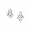 The White Collection Harlow - Crystal Pear & Marquise Bridal Stud Earrings Rose Gold