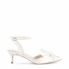 Bella Belle Ryan - Ivory Pointed Toe Kitten Heels With Bow Low Heel