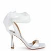 Badgley Mischka Primrose - Bow Strap Stiletto Heel With Open Toe - White White