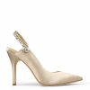 HARLO Australia Bonnie - Nude Crystal Embellished Sling Back Evening Pump Nude