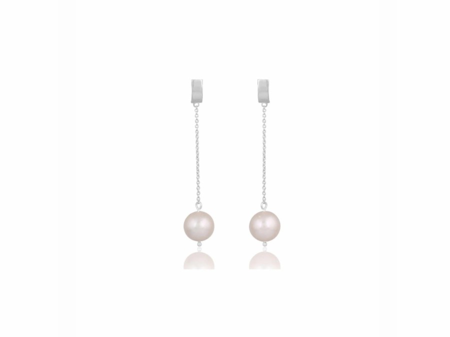 Lola Knight Lola Knight - Ada - Minimal Bridal Pearl Earrings - Silver Earrings