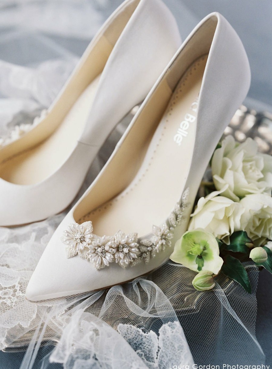 Bella Belle Jasmine - Ivory Embellished Pumps High Heel