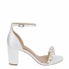 HARLO Australia Charli - White Statement Pearl Mid Block Heels White