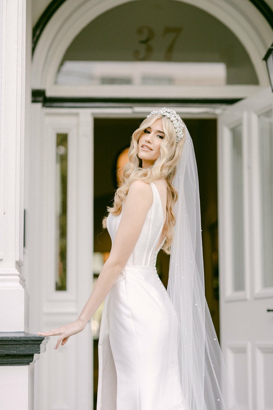 The White Collection Lulu Soft Tulle Pearl Veil Veils