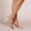 Charlotte Mills Nina - Ivory Pearl Embellished Strappy Bridal Stiletto Heel High Heel