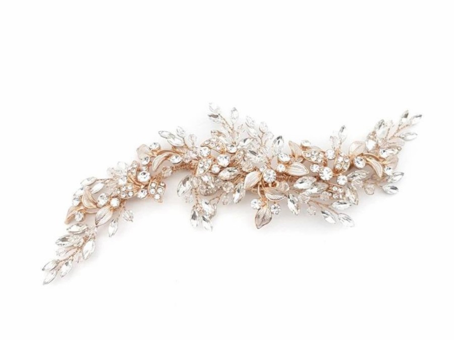 The White Collection Winola - Crystal Leaf Bridal Clip Silver