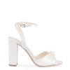 Bella Belle Tinsley - Ivory Open Toe Pearl Wedding Shoes Block Heel Sandals High Heel