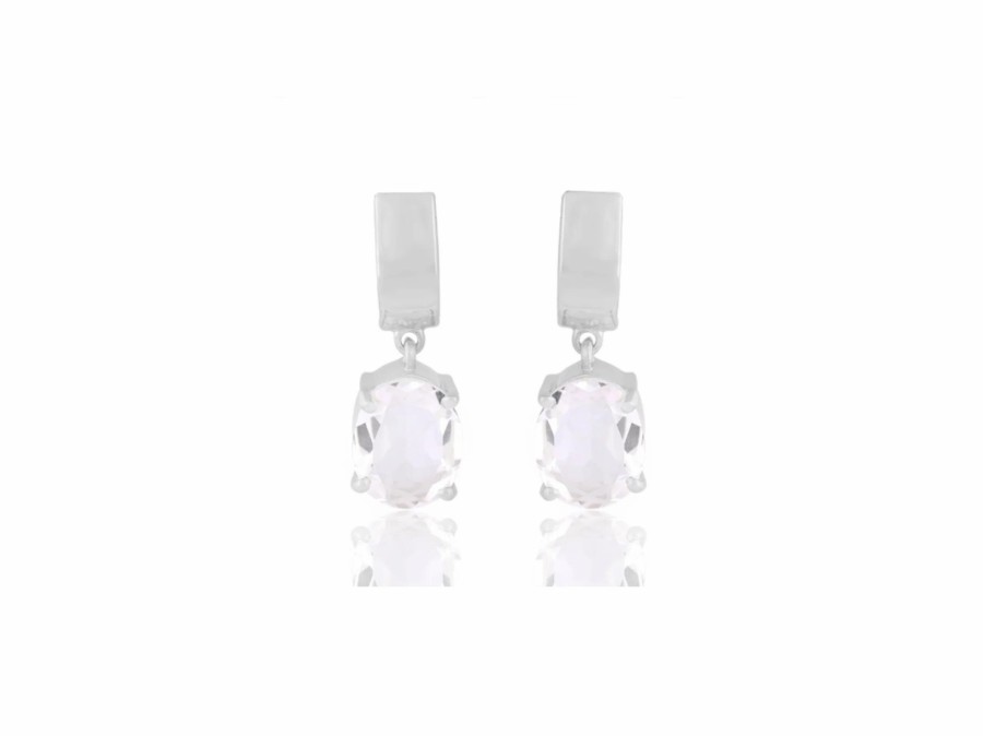 Lola Knight Lola Knight - Ella - Crystal Quartz Earrings - Silver Earrings