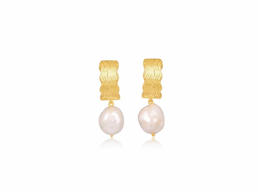 Lola Knight Lola Knight - Mabel - Pearl Drop Earrings - 18Ct Gold Earrings