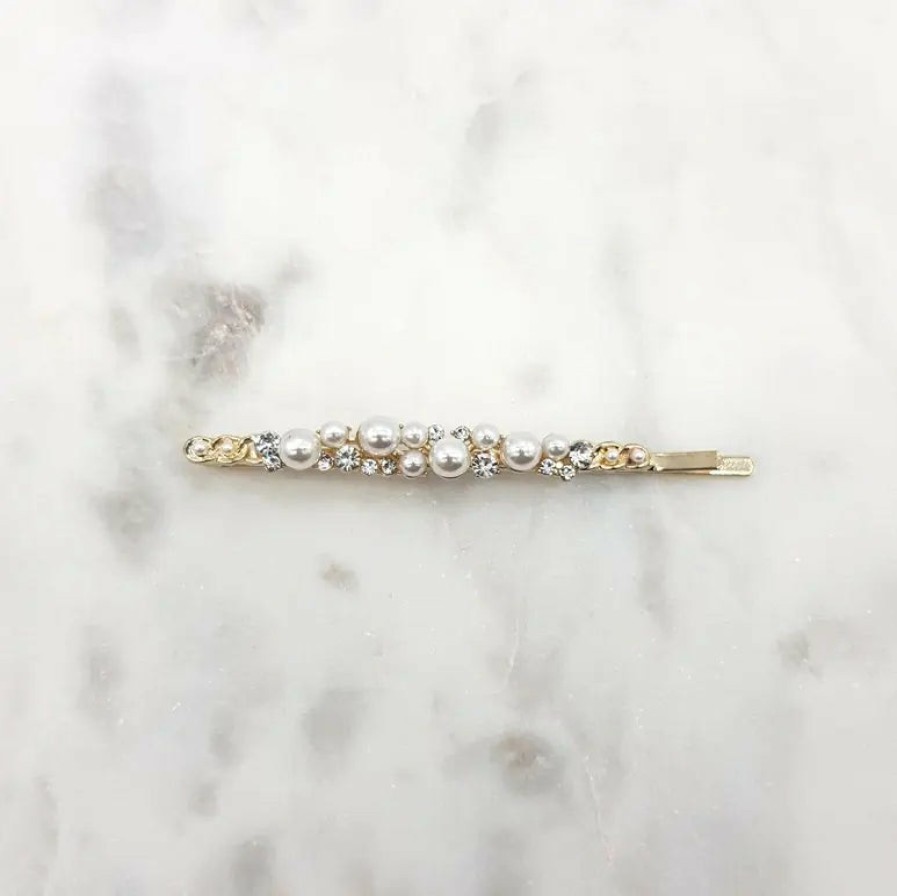 The White Collection Aliya - Pearl And Crystal Bridal Hair Pins Silver