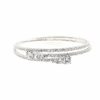 The White Collection Fiorella - Modern Crystal Bridal Bangle Bracelet Rose Gold