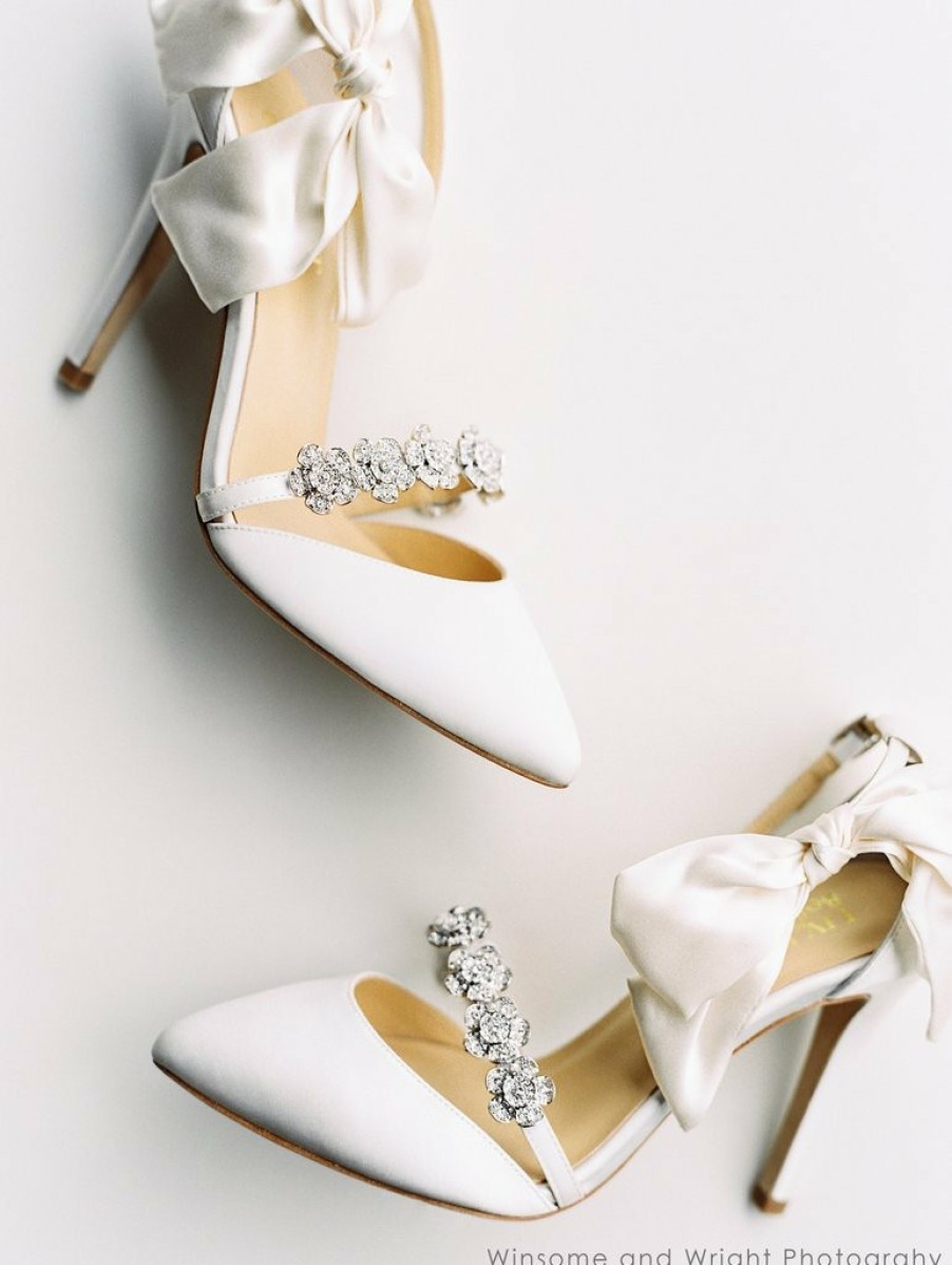 Bella Belle Olivia Heel - Ivory - Floral Crystal High Heel