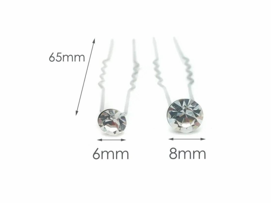 The White Collection Bridal Crystal Hair Pin Trio Silver