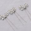 The White Collection Marquise Crystal Bridal Hair Pin Trio Rose Gold