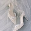 Bella Belle Norah Ivory - Flower Shoes With Sequined Petals High Heel