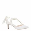 Bella Belle Lucia - Ivory Pearl & Crystal Low Heels Mid Heel