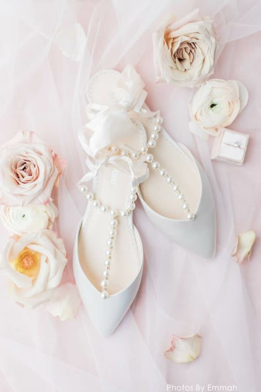 Bella Belle Lucia - Ivory Pearl & Crystal Low Heels Mid Heel