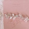 Windsor Bridal Iris - Crystal Floral & Pearl Bridal Hair Vine Silver