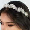 Windsor Bridal Isabelle Pearl - Modern Pearl & Crystal Bridal Crown Silver