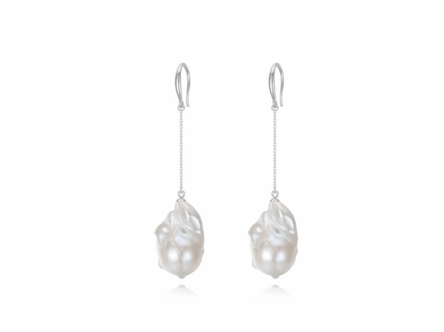 Lola Knight Lola Knight - Callie - Bridal Pearl Dangle Earrings - Silver Earrings