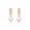 Lola Knight Lola Knight - Ayla - Large Pearl & Crystal Earrings - 18Ct Gold Gold