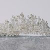 Windsor Bridal Riley - Modern Crystal Floral Bridal Crown Silver