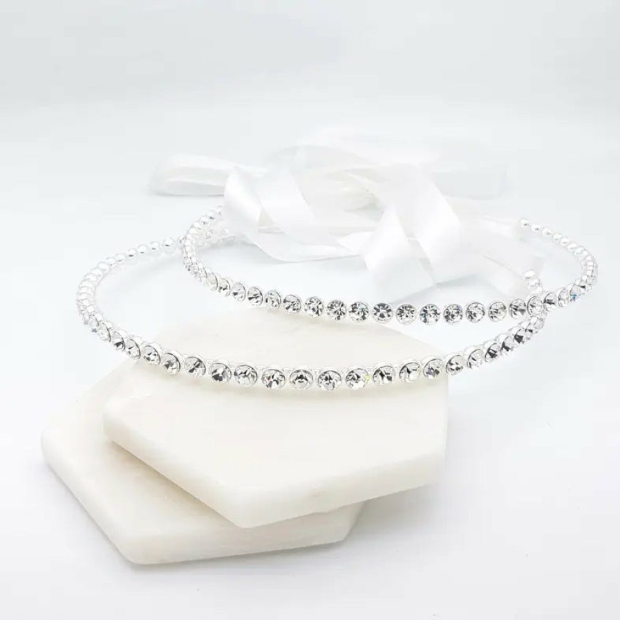 The White Collection Samantha - Orthodox Stefana Bridal Crown Silver