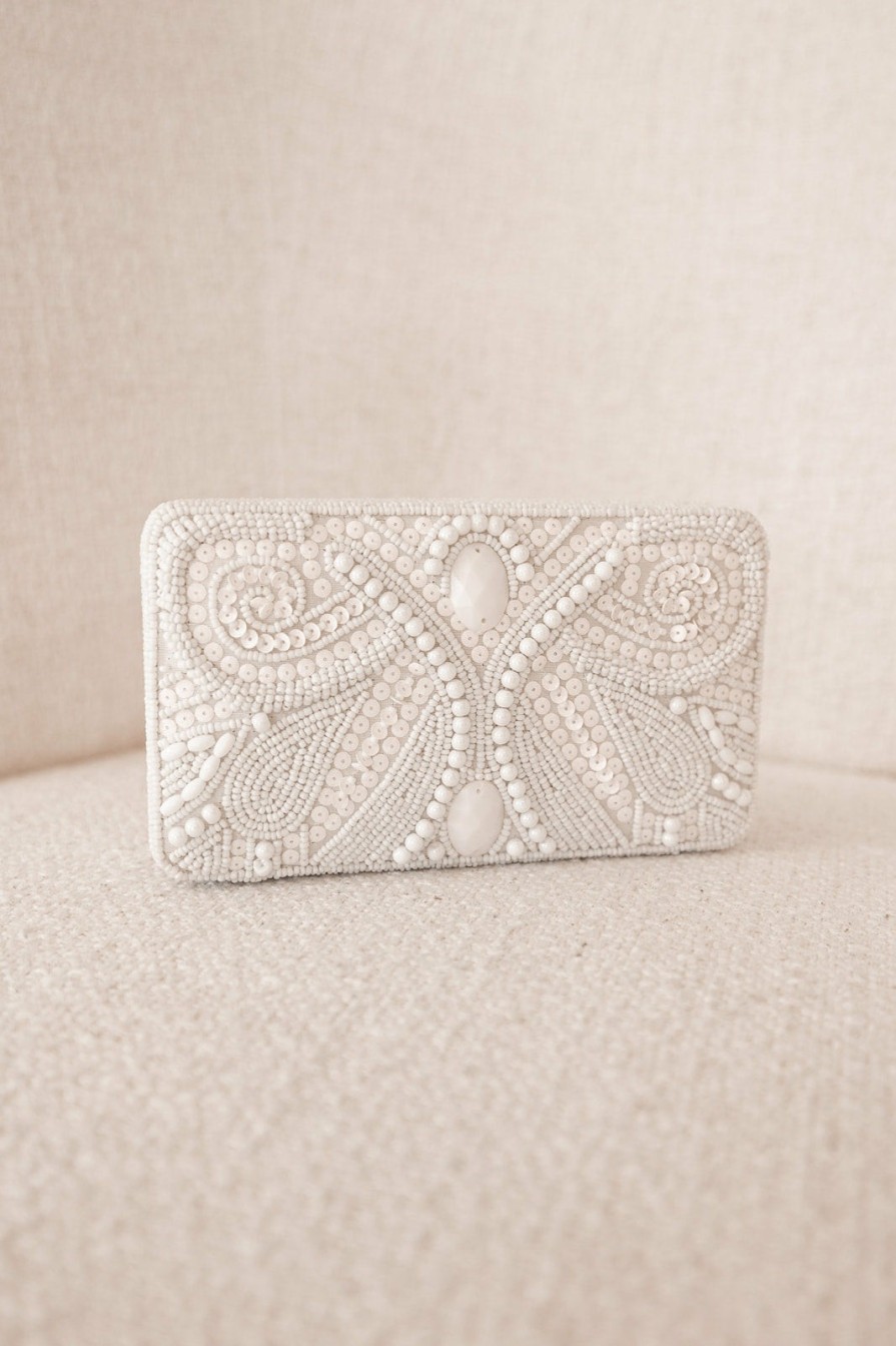 From St Xavier Tully - Frameless Beaded Lace Box Clutch Bridal Bags & Clutches