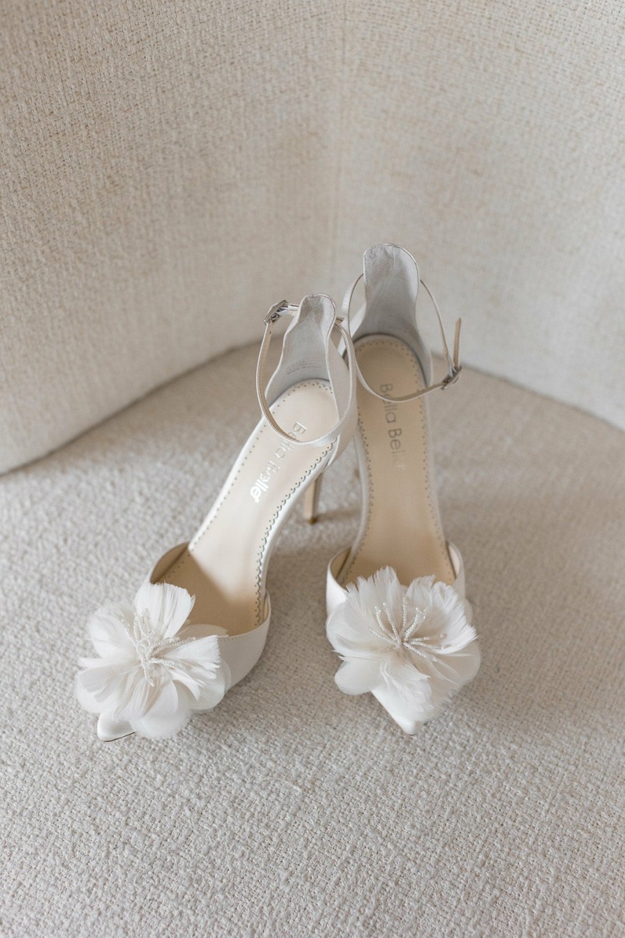 Bella Belle Harlow - Ivory Silk Flower Bridal Pointed Heel High Heel