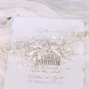 The White Collection Amelia - Statement Leaf Crystal Pearl Bridal Comb Rose Gold