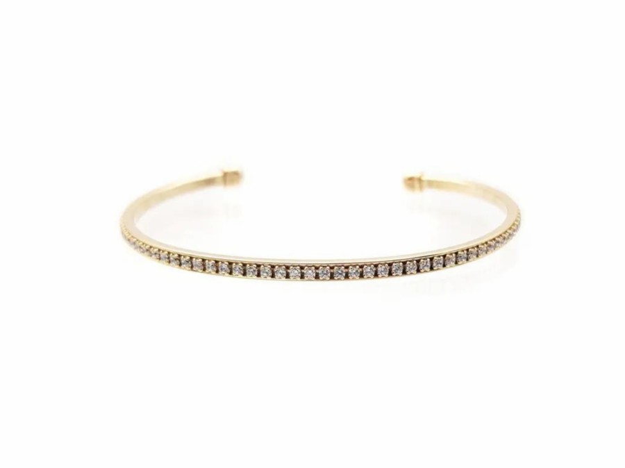 The White Collection Natalia - Simple Crystal Bridal Bangle Bracelet Gold