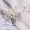 The White Collection Valarie - Vine Crystal Pearl Bridal Comb Rose Gold