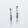 Windsor Bridal Nina - Swarovski Long Bridal Drop Earrings Silver