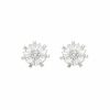 The White Collection Issy - Silver Snowflake Crystal Stud Bridal Earrings Silver