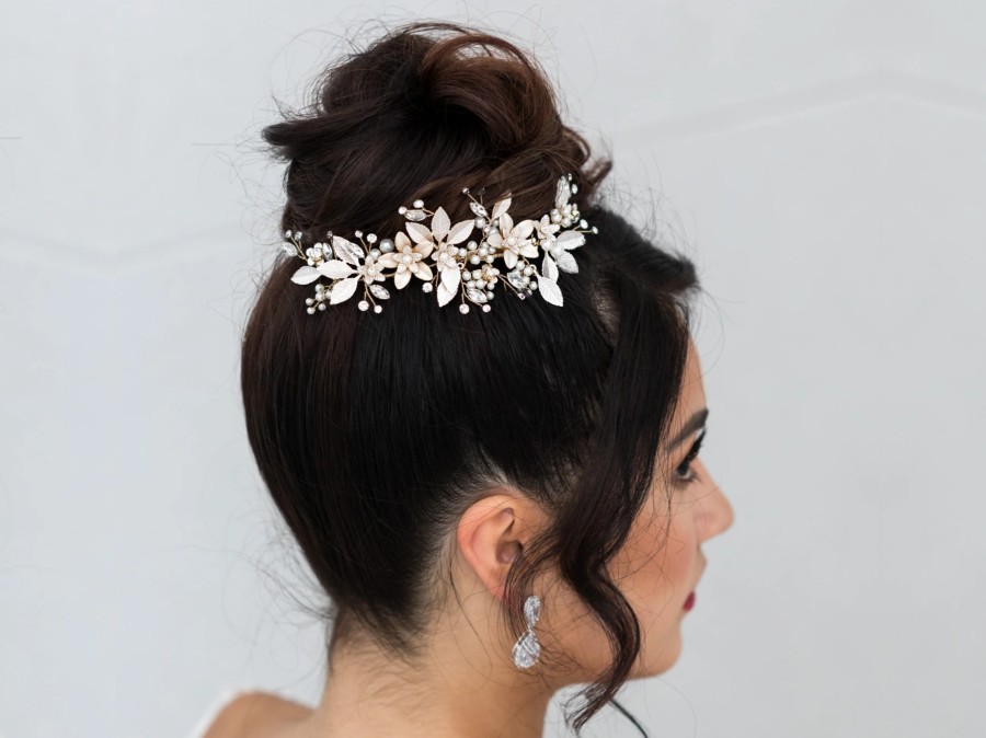 Windsor Bridal Autumn - Sweet Floral Bridal Hair Clip Silver