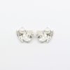 Ronza George Bau - Silver Swarovski Pearl Bridal Cluster Earrings Silver