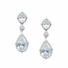 The White Collection Aria - Art Deco Crystal Bridal Drop Earrings Silver